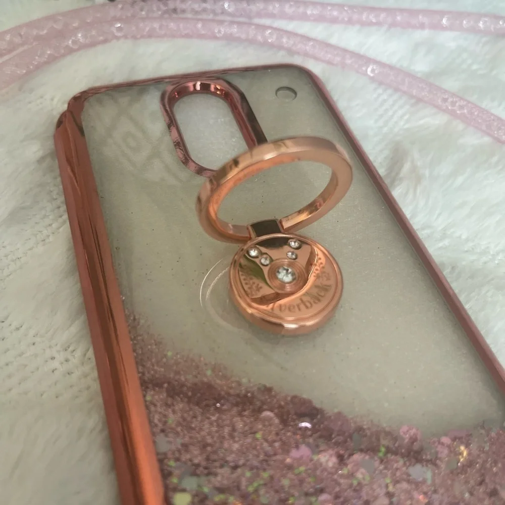 Sparkling Pink LG Stylo 3 Phone Case With Silver Back Stand